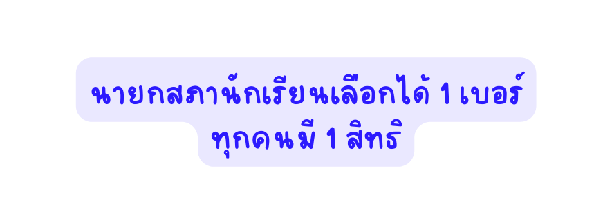 นายกสภาน กเร ยนเล อกได 1 เบอร ท กคนม 1 ส ทธ